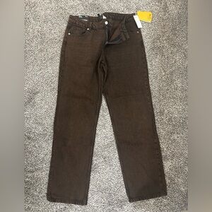 Brown Straight-Leg Jeans